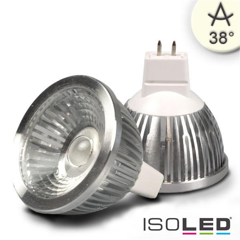 Pest smal stoel Pin based LED spot MR16 COB, 12V AC / DC, GU5.3, 5.5W 5000K 400lm 38°,  dimmable - ISOLED