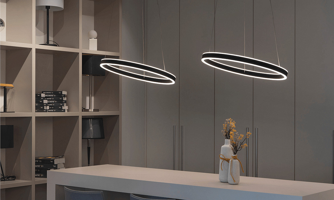 SLV LED Pendant luminaire ONE 60 PD DALI UP/DOWN, CCT switch, 3000/4000K, 400/410lm, black SLV LED Pendant luminaire ONE 60 PD DALI UP/DOWN, CCT switch, 3000/4000K, 400/410lm, black