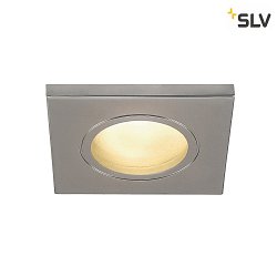 Outdoor Ceiling recessed luminaire DOLIX OUT, GU10, QPAR51, IP65,  68mm, square, matt chrome