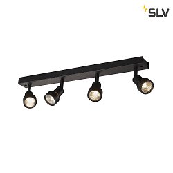 Wall and Ceiling luminaire PURI CW, Quad, 4x GU10 QPAR51, with decorative rings, black