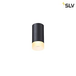 Luminaire de plafond ASTINA Bas, cylindrique, avec diffuseur GU10 IP20, noir gradable