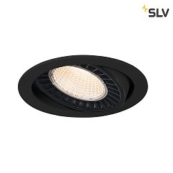 Plafonnier encastr SUPROS INDOOR rond, pivotant, rotatif IP20, noir  