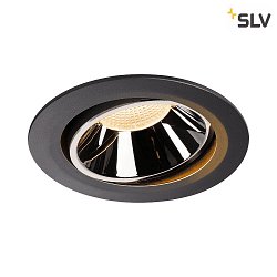 LED Ceiling recessed luminaire NUMINOS DL XL, 2700K, IP20, rotatable / pivotable, 20, 3400lm, UGR 17, black/chrome