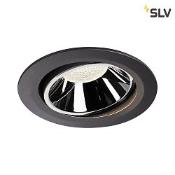 LED Ceiling recessed luminaire NUMINOS DL XL, 4000K, IP20, rotatable / pivotable, 20, 3750lm, UGR 18, black/chrome