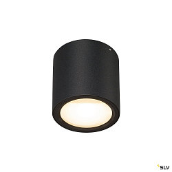 Luminaire de plafond OCULUS CL DTW cylindrique, Dim-To-Warm IP20, noir, transparent gradable