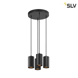 Luci a sospesione ASTO TUBE 4-Lampadine GU10 IP20, Nero