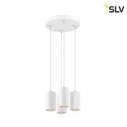 Luci a sospesione ASTO TUBE 4-Lampadine GU10 IP20, Bianco