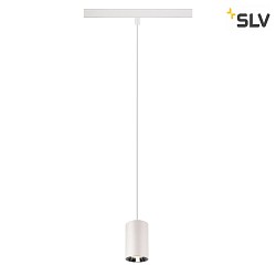 LED Niedervolt-Schienen Pendelleuchte NUMINOS XS, 48V, 8.7W 4000K 20, DALI 2 dimmbar, matt wei / innen glnzend chrom