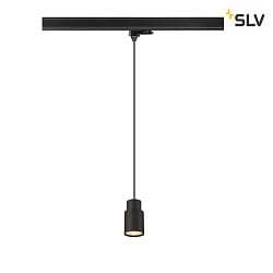 3-phase pendant luminaire PURI 2.0 - TUBE cylindrical GU10 IP20, black dimmable