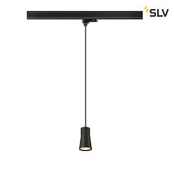 3-phase pendant luminaire PURI 2.0 - CONE conical GU10 IP20, black dimmable