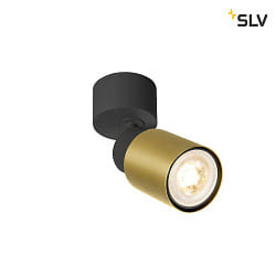 wall and ceiling luminaire PURI 2.0 - TUBE GU10 IP20, gold, black dimmable