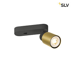 wall and ceiling luminaire PURI 2.0 - TUBE square, with switch GU10 IP20, gold, black dimmable