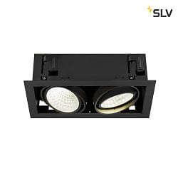 ceiling recessed luminaire KADUX DOUBLE 2 flames, DALI controllable, cardanic swivelling IP20, black dimmable