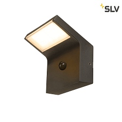 LED Outdoor Wandleuchte ORDI II, eckig, mit Sensor, 10W, 2200/3000K, 700/850lm, IK07, IP54, schwarz