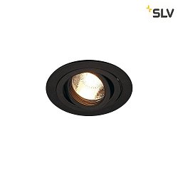 Luce da incasso PIREQ QPAR51 ROUND DOWNLIGHT girevole, ruotabile GU10 IP20, Nero opaco dimmerabile