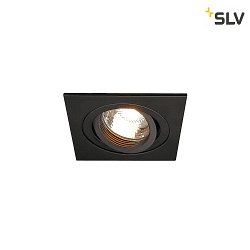 Luce da incasso PIREQ QPAR51 SQUARE DOWNLIGHT girevole, ruotabile GU10 IP20, Nero opaco dimmerabile