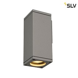 Outdoor luminaire THEO WALL OUT Wall luminaire, square, GU10, IP44, silver grey