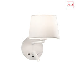 Lampe de lecture STILO 16/8202 avec connexion USB E27 IP20, blanche