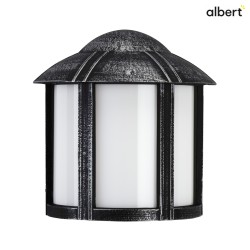 Outdoor Wall luminaire Type No. 3221, semicircular with roof, IP44, E27 QA55 max. 57W, cast alu / Opal glass, black-silver