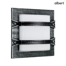 Outdoor Wall and Ceiling luminaire Type No. 6262, square, 2 crossbars, IP44, E27 QA55 max. 57W, cast alu opal glass, black