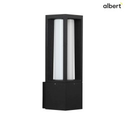 Auenwandleuchte Typ Nr. 0213, IP44, E27 max. 20W (LED), Alu-Guss / Opalglas, Schwarz matt