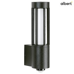 Outdoor Wall luminaire Type No. 0215 with motion sensor (Type No. 0221), IP44, E27 max. 20W, cast alu / glass, black matt