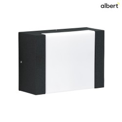 LED Auenwandleuchte Typ Nr. 0331, flacher Lichtverteiler, IP54, 5W 3000K 480lm, Alu-Guss / Acrylglas opal, dimmbar, Schwarz