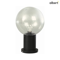 Pedestal luminaier Type No. 0503 with glass ball  25cm, E27, black matt / crystal glass