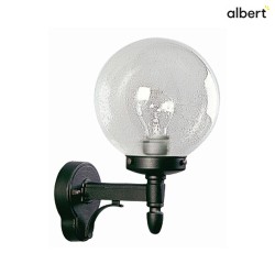 Outdoor Wall luminaire Type No. 0698, ball- 20cm, E27, cast alu / bubble glass clear, black matt