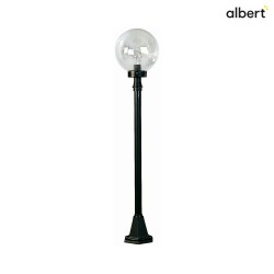 Path light Type No. 2003, E27, height 120cm / ball- 25cm, E27 QA55 max. 57W, cast alu / bubble glass clear, black matt