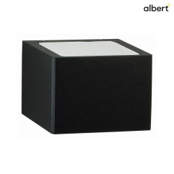 Outdoor Wall luminaire Type No. 61677, 2-sided, square, IP44, width 15cm, G9 QT14 max. 60W, cast alu / opal glass, black matt