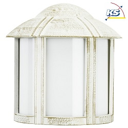 Luminaire mural dextrieur TYPE NO 3221 rond, rayonnement latral E27 IP44, or, blanche gradable