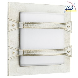 Outdoor Wall and Ceiling luminaire Type No. 6262, square, 2 cross braces, IP44, E27 QA55 max. 57W, cast alu, white-gold