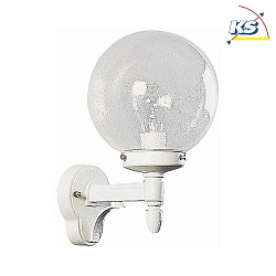 Outdoor Wall luminaire Type No. 0698, ball- 20cm, E27, cast alu / bubble glass clear, white