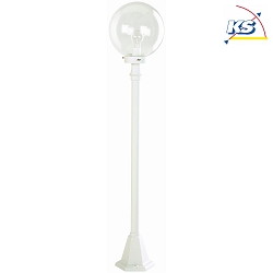 Path light Type No. 2003, E27, height 120cm / ball- 25cm, E27 QA55 max. 57W, cast alu / bubble glass clear, white