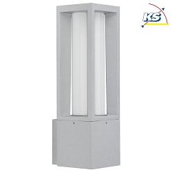 Auenwandleuchte Typ Nr. 0213, IP44, E27 max. 20W (LED), Alu-Guss / Opalglas, Silber matt