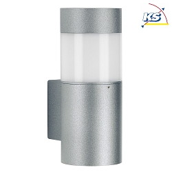 LED Auenwandleuchte Typ Nr. 0274, IP54 IK08, 9W 3000K 1000lm, Glas opal, Silber matt