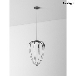 LED pendant luminaire ALYSOID 34, 20W, 2700K, 1800lm, IP20, anthracite rosette, black polished nickel chain