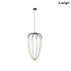 LED pendant luminaire ALYSOID 43, 20W, 2700K, 1800lm, IP20, anthracite rosette, brass chain