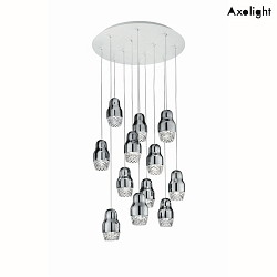 Luci a sospesione SP FEDORA 12 12-Lampadine GU10 IP20, Cromo, chiaro dimmerabile