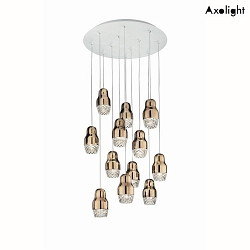 Luci a sospesione SP FEDORA 12 12-Lampadine GU10 IP20, chiaro, Oro Rosa dimmerabile