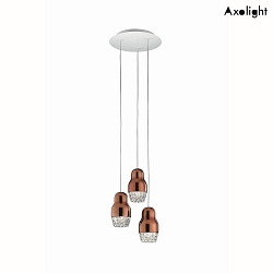 Luminaire  suspension SP FEDORA 3 3 flammes GU10 IP20, bronze, dgager gradable