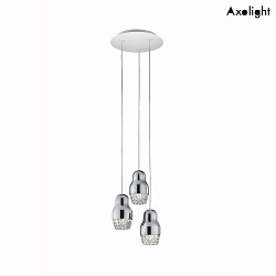 Luci a sospesione SP FEDORA 3 3-Lampadine GU10 IP20, Cromo, chiaro dimmerabile