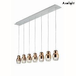 Pendant luminaire SP FEDORA 7, 7-flame, GU10, IP20, crystal glass, rose gold