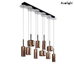 Pendant luminaire SP SPILLRAY 10, incl. G4 LED, 1.5W, 3000K, IP20, chrome, bronze metallic glass