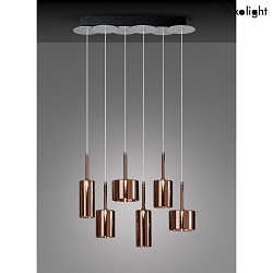 Pendant luminaire SP SPILLRAY 6, incl. G4 LED, 1.5W, 3000K, IP20, chrome, bronze metallic glass