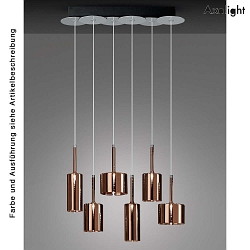 Pendant luminaire SP SPILLRAY 6, incl. G4 LED, 1.5W, 3000K, IP20, chrome, grey glass