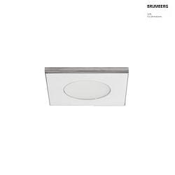 ceiling recessed luminaire X-FLAT-S square, direct IP20, opal, white dimmable