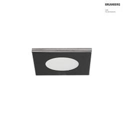 ceiling recessed luminaire X-FLAT-S square, direct IP20, opal, black dimmable