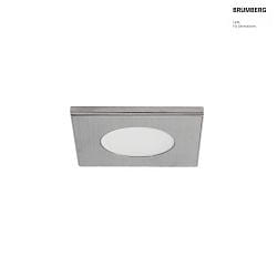 LED Einbaudownlight X-FLAT-S, 12V DC, 120, 2,6W, 3000K, IP20, quadratisch, starr, opal, nickel